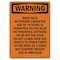 Signmission Safety Sign, OSHA WARNING, 18" Height, Rigid Plastic, Roof Deck No Person Under The, Portrait OS-WS-P-1218-V-13506 - alternate 1